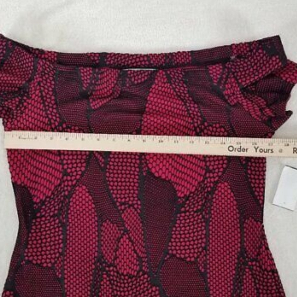 Bailey Blue Nordstrom XL Off Shoulder Mini dress Black/Fuchsia Pink NWT - Picture 8 of 12